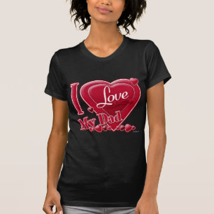 Ich Liebe Mein Vater rot - Herz T-Shirt