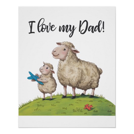 Ich Liebe mein Vater Schafe Poster (Vorderseite)