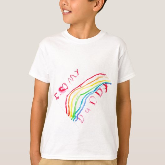 "Ich Liebe mein Vati-" Regenbogen T-Shirt (Vorderseite)