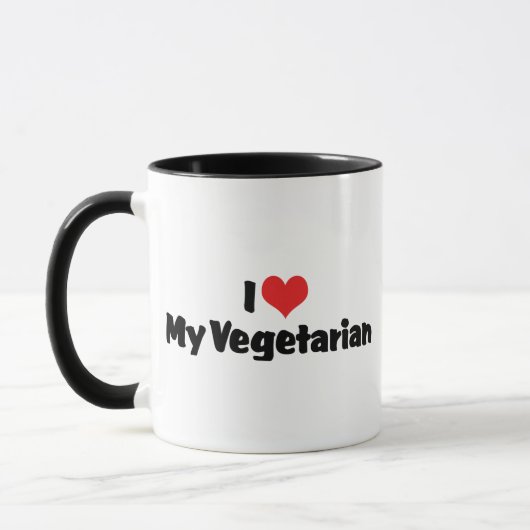 Ich Liebe mein Vegetarisch Tasse (Links)