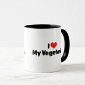 Ich Liebe mein Vegetarisch Tasse (VorderseiteRechts)