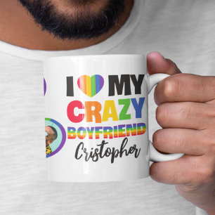 Ich Liebe mein verrückter Freund 2 Foto lgbtq+ Reg Kaffeetasse