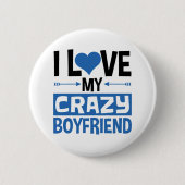 Ich Liebe mein verrückter Freund Niedlich Valentin Button (Vorderseite)