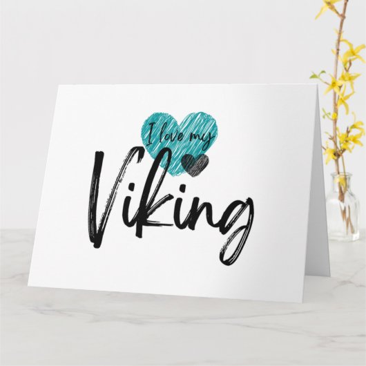 Ich Liebe mein Viking Karte (Gelbe Blume)