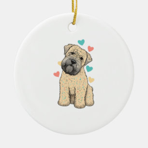 Ich Liebe mein weich beschichtetes Wheaten Terrier Keramik Ornament
