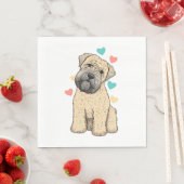 Ich Liebe mein weich beschichtetes Wheaten Terrier Serviette (Beispiel)