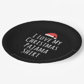 Ich Liebe mein Weihnachts-Pajama-Shirt Pappteller (Schrägansicht)