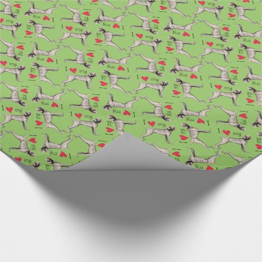 Ich Liebe mein Weimaraner Geschenkpapier (Ecke)
