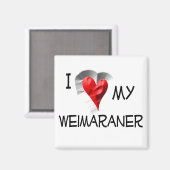 Ich Liebe mein Weimaraner Magnet (Vorderseite/Rückseite)