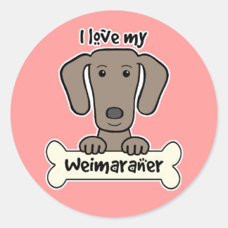 Ich Liebe mein Weimaraner Runder Aufkleber