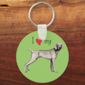 Ich Liebe mein Weimaraner Schlüsselanhänger (Vorderseite)