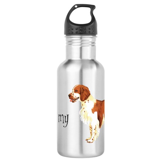 Ich Liebe mein Welsh Springer Spaniel Edelstahlflasche (Vorderseite)