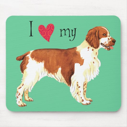 Ich Liebe mein Welsh Springer Spaniel Mousepad (Vorne)