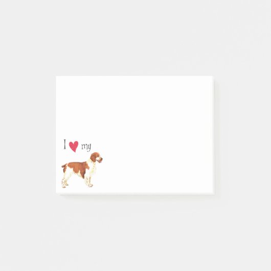 Ich Liebe mein Welsh Springer Spaniel Post-it Klebezettel (Vorderseite)
