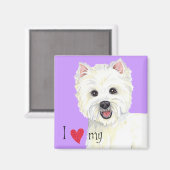Ich Liebe mein Westie Magnet (Vorderseite/Rückseite)