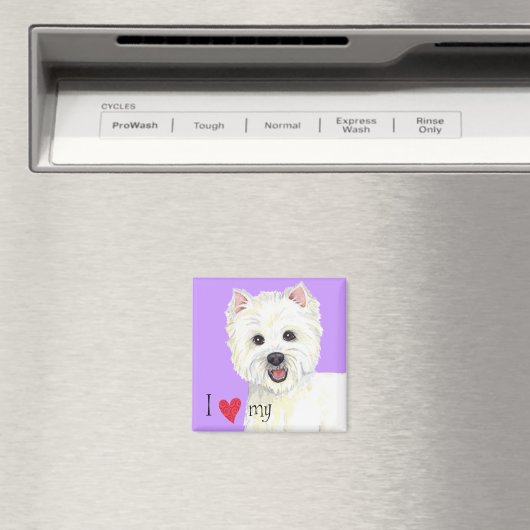 Ich Liebe mein Westie Magnet (In Situ (Geschirrspüler))