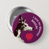 Ich Liebe mein Whippet Button (Vorne & Hinten)