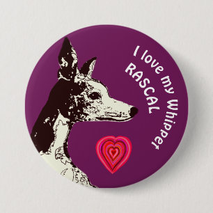 Ich Liebe mein Whippet Button