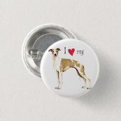 Ich Liebe mein Whippet Button (Vorne & Hinten)