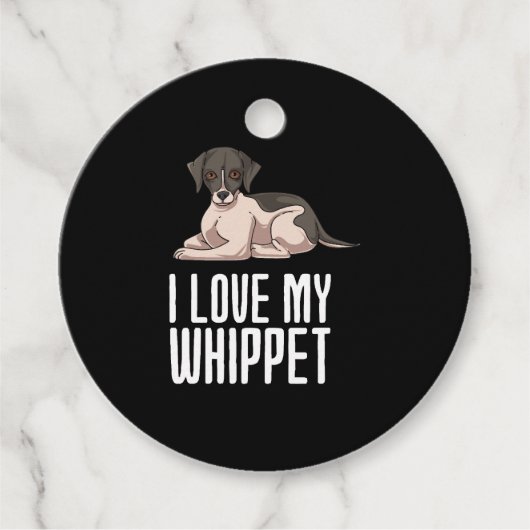 Ich Liebe mein Whippet Geschenkanhänger (Vorderseite)