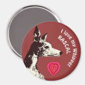 Ich Liebe mein Whippet Magnet (Vorderseite/Rückseite)