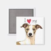 Ich Liebe mein Whippet Magnet (Vorderseite/Rückseite)