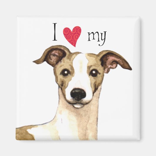 Ich Liebe mein Whippet Magnet (Vorne)