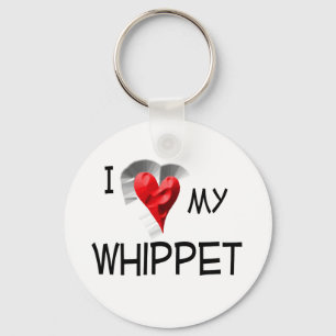 Ich Liebe mein Whippet Schlüsselanhänger