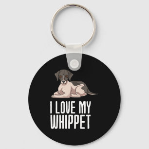 Ich Liebe mein Whippet Schlüsselanhänger