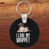 Ich Liebe mein Whippet Schlüsselanhänger (Vorderseite)