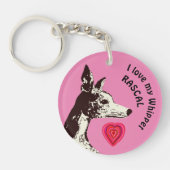 Ich Liebe mein Whippet-Schlüsselanhänger Schlüsselanhänger (Vorderseite)