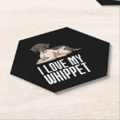 Ich Liebe mein Whippet Untersetzer (angewinkelt)