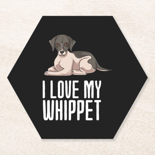 Ich Liebe mein Whippet Untersetzer (Vorderseite)