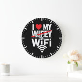Ich Liebe mein WiFi (Nicht Wifey) - Funny Große Wanduhr (Zuhause)