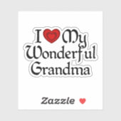 Ich Liebe mein wunderbares Oma Aufkleber (Blatt)