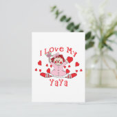 Ich Liebe mein YaYa Rag Doll & Hearts Postkarte (Stehend Vorderseite)