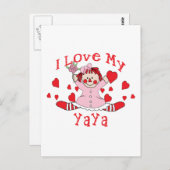 Ich Liebe mein YaYa Rag Doll & Hearts Postkarte (Vorne/Hinten)
