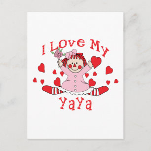 Ich Liebe mein YaYa Rag Doll & Hearts Postkarte