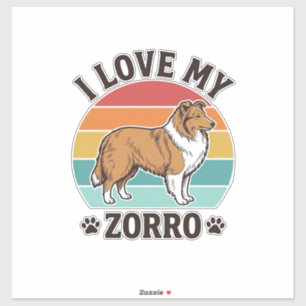 Ich liebe mein Zorro Vintage-Hundefreund-Design_1 Aufkleber