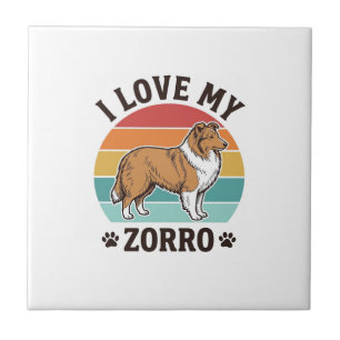 Ich liebe mein Zorro Vintage-Hundefreund-Design_1 Fliese