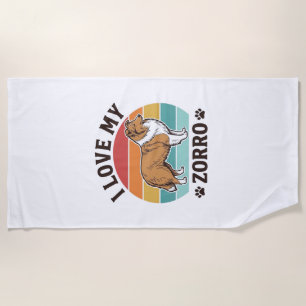 Ich liebe mein Zorro Vintage-Hundefreund-Design_1 Strandtuch