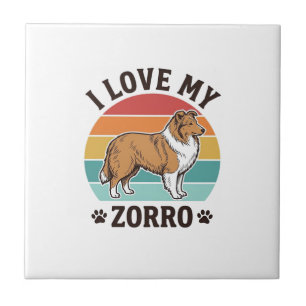 Ich liebe mein Zorro Vintage-Hundeliebhaber-Design Fliese