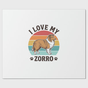 Ich liebe mein Zorro Vintage-Hundeliebhaber-Design Geschenkpapier