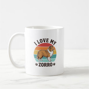 Ich liebe mein Zorro Vintage-Hundeliebhaber-Design Kaffeetasse