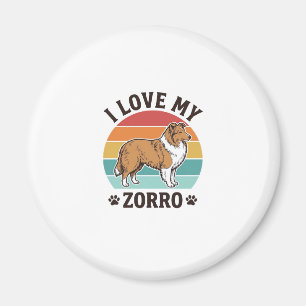 Ich liebe mein Zorro Vintage-Hundeliebhaber-Design Magnet