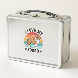 Ich liebe mein Zorro Vintage-Hundeliebhaber-Design Metall Brotdose
