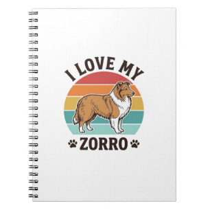 Ich liebe mein Zorro Vintage Hundeliebhaber Design Notizblock