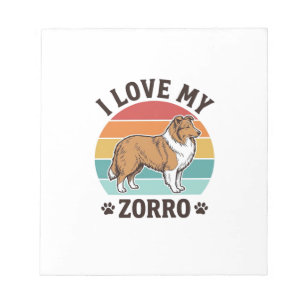 Ich liebe mein Zorro Vintage-Hundeliebhaber-Design Notizblock