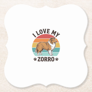 Ich liebe mein Zorro Vintage Hundeliebhaber Design Untersetzer