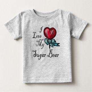 Ich Liebe mein Zuckerbär Herz Lollipop Baby T-shirt